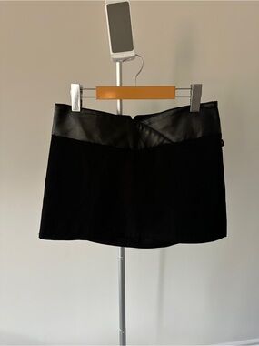 Vintage Bobby J Mini Skirt with Faux Leather Waist Trim